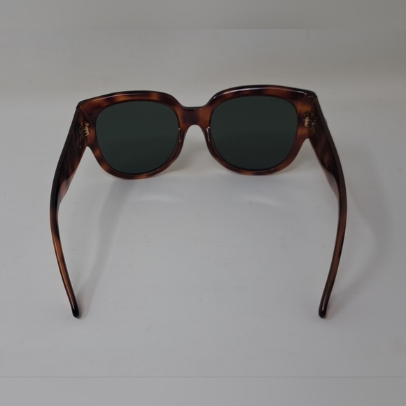 Gucci Women's Sunglasses Havana Green Gold Big Logo Square GG0142S 002 55-20-140 - Picture 8 of 16